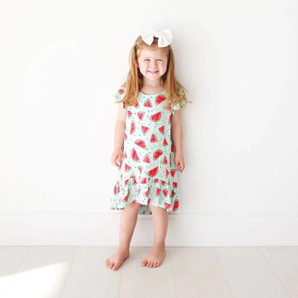 Posh Peanut Size 7 Mellony Ruffled Cap Sleeve Hi-Low Dress